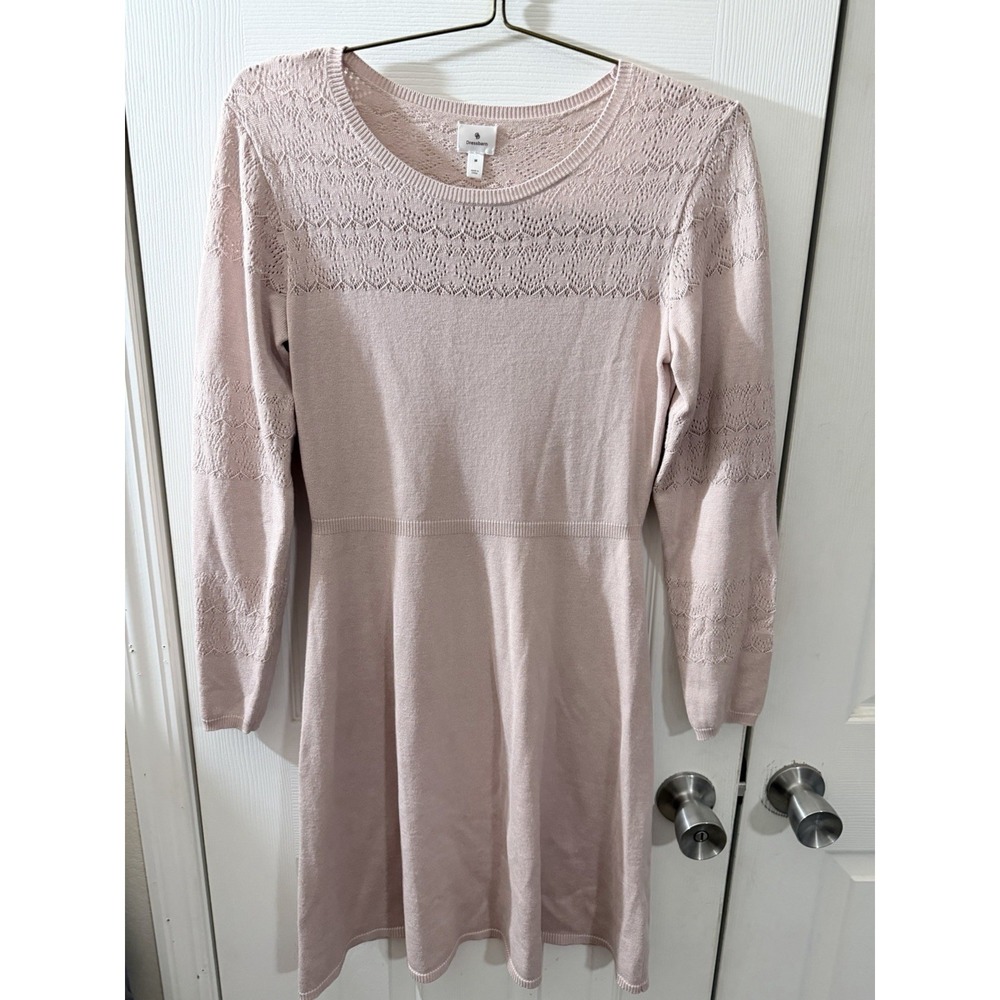 DRESSBARN Pink Blush Knit Sweater Dress Women's Medium 37" Long